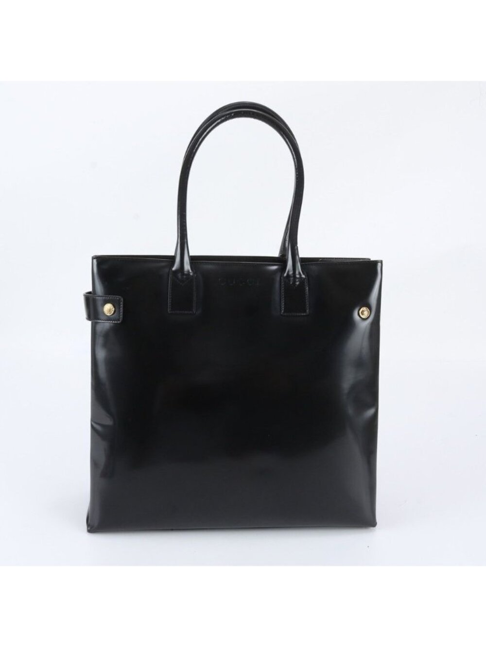 Gucci Leather Tote Bag Shoulder Hand Black